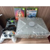 Xbox Classico Cristal 1tb 2 Controles Hd 2tb Leitor 100 
