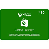 Xbox Live Brasil Cartão R  50 Reais Microsoft Gift Card Br