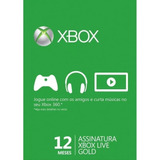 Xbox Live Gold 12 Meses   25 Digitos Renovar
