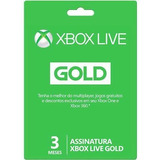 Xbox Live Gold Brasil Br Cartão De 3 Meses - Envio Imediato