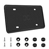 XCLPF Capas De Moldura De Placa De Licença De Silicone Preto 1 Pacote Suportes De Suporte De Placa De Carro Dianteiros E Traseiros À Prova De Ferrugem à Prova De Chocalho à Prova De Intempéries Preto 