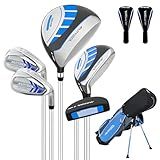XDriveMax Conjunto De Taco De Golfe Infantil De 6 Peças Conjunto De Tacos De Golfe Júnior Para Idades De 9 A 12 Anos Inclui Bolsa De Suporte 1 Drive 5 Híbrido 6 7 9 P Ferro E Mão Direita