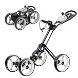XDriveMax GC53 Carrinho De Golfe De 4 Rodas Carrinho De Golfe Dobrável Com Um Clique Bolsa De Golfe Leve Para Tacos De Golfe E Bolsa De Golfe Com Suporte De Copo E Compartimento De Armazenamento