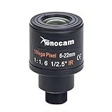 Xenocam Lente Zoom Varifocal IR F1 6 De 6 22 Mm 5 0 Megapixels 1 6 3 Cm IR F1 6 Para Câmera De Segurança CCTV