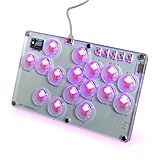 Xerodak 16-key Arcade Stick All-button Gamerfinger With Turbo Functions & Custom Rgb,arcade Controller Street Fight For Pc/ps3/ps4/switch/steam Game Keyboard-supports Hot Swap & Socd