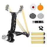 Xguis Slingshot Conjunto De Estilingue De Caça Profissional Estilingue De Pulso Ajustável Com 100 Bolas De Munição E 3 Elásticos