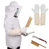 Xgunion Bee Suit Jaqueta De Abelha Para Homens E Mulheres Terno De Apicultura Com Chapéu E Véu De Abelha Luvas Escova De Abelha Terno De Apicultor Profissional De Aço J Hook