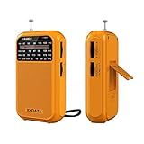 XHDATA Rádio Portátil D220 AM FM SW Rádio De Ondas Curtas Receptor De Bolso 2 Pilhas AA Rádio Transistor Com Excelente Recepção Para Presente Família Idosos Laranja 