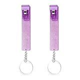 XIANGXING Extrator De Cartão De Crédito Agarrador De Cartão De Débito Para Unhas Longas ATM Chaveiro Feminino Roxo Roxo Standard