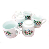 Xicara Antigas De Porcelana Dos Anos 1990 Cj Com 6 Peças