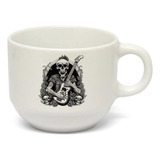 Xícara Bucks 180ml Caveira Rock Guitarra Fogo