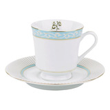 Xícara Chá Com Pires 200 Ml Porcelana Schmidt Dec Audrey