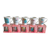 Xicara Dias Das Mães Porcelana 250ml Kit 10 Pçs Na Caixinha