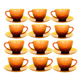 Xicaras Antigas C pires Jogo 24 200ml Vidro Chá Café