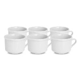 Xícaras Chá De Porcelana Branca Conjunto C  6pçs 150ml