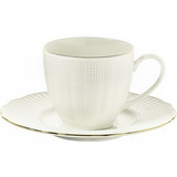Xicaras De Café Otomano Ilay Ouro 12 Peças Bone Porcelana