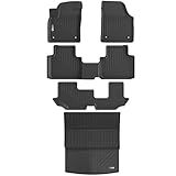 XINSHANGXIU Tapetes De Chão E Forro De Carga Para Volkswagen Atlas 2018 2023 2024 2025 Banco De Banco 2 Fileira 1 E 2 E 3 Fileiras Com Conjunto Completo Tapetes De Borracha TPE Para Todos Os