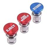 XINXUSONG 3 Peças Eject Nitrous Fire Missiles Cigarette Lighter Button Plug 12V Power Cover Replacement Fit Most Auto Car Truck Cigarro Isqueiro Botão Veículos Alumínio Ejetar Fogo Mísseis Nitroso