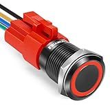 XINYIELE Interruptor De Botão De 12 V Com Trava De 16 Mm à Prova D água Com Luz LED Interruptor De Botão Liga Desliga Para Carro Orifício De Montagem De 1 6 Cm Com Plugue De Soquete De Fio