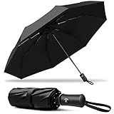 XIXVON Guarda Chuva SE 8 Costelas Preto Proteção UV UPF 50 99 Leve Automático à Prova De Vento Portátil De Viagem Guarda Chuva Compacto Dobrável