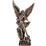 XIYOUQI Estátua De São Miguel De 30 Cm Estátua De San Miguel Arcangel Estátua Do Arcanjo Miguel Estátua De São Miguel Derrotado Estátua De Demônio De Lúcifer Escultura De Anjo Colecionável Bronze