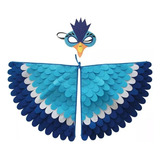 Xj Fantasia De Coruja Com Asas Pássaro E Pavão Com Máscara