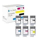 Xl-ink Compatível Com Canon Pfi-102 (pacote Com 6: 2x Preto Fosco, Preto, Ciano, Magenta, Amarelo)