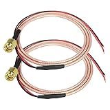 XMSJSIY Cabo SMA Pigtail Cabo Coaxial De Solda De Extremidade Aberta Cabo Coaxial SMA Famale Conector PCB Soldagem RG316 Fio De Extensão De Antena 0-8 M - 2 Peças -SMA Macho-