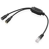 XMSJSIY RJ9 Para Cabo De áudio De Telefone Duplo De 3 5 Mm Adaptador De Fone De Ouvido Cabo RJ9 Macho Para 2 X 3 5 Mm Fêmea Microfone Microfone Cabo De áudio 30 Cm 11 8 Pol