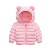 XMWEALTHY Casacos De Inverno Para Bebês Meninos E Meninas Jaqueta Infantil Com Capuz De Urso Leve Acolchoado Para Uso Externo 6M 3T Rosa 2 Anos