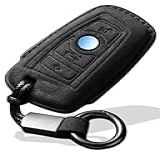 XMZAIMY Para Bmw Key Fob Capa Com Chaveiro Apto Para Bmw 1 2 3 4 5 6 7 X1 X3 X4 M2 M3 M4 M5 M6 Série Gt3 Chaves Inteligentes Caso Protetor Camurça Preto Estilo B 