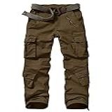 XNMAYA Calça Cargo Feminina- Casual- Militar- Camuflada- Militar- Combate- Trabalho- Casual- Com Bolsos- Marrom- 36
