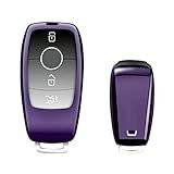 Xotic Tech Capa Macia De TPU Para Chaveiro Compatível Com Chave De Entrada Sem Chave Inteligente Mercedes Benz Tipo 2 Roxo Capa Completa Tpu Key Cover