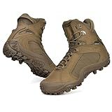 XPETI Botas Táticas Masculinas 8 Botas De Combate Botas De Caminhada De Couro à Prova D água Homens Coiote Tamanho 10