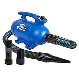 XPOWER B-24 Thermal Ace 3 HP Dog Grooming Force Pet Dryer Com 2 Configurações De Calor - Usado Em Salões De Cuidados De Estimação- Pet Móvel- Competição Profissional - Azul