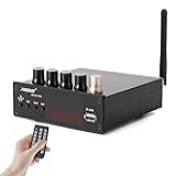 Xrong Tf16b Amplificador De áudio Doméstico 100wx2+100w Subwoofer Bluetooth 5.2 Estéreo Hifi 2.1 Ch Amplificador De Som Digital 24bit/192khz Classe D Amp Usb Dac E Com Controle Remoto