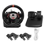 XTevu Game Racing Wheels PC Volante Plug And Play 180 Graus USB Gaming Driving Volante Com Pedais Para XBOX 360 PC PS3 Switch