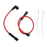 XYgdhqpt Fios De Vela De Ignição Vermelhos De 8 Mm Compatíveis Com Harley Davidson 1986 2003 Sportster 883 1200 FLT 1980 1998 XL 1986 2006 2104 0143 