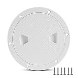 Xztrdi Escotilhas De Inspeção Antiderrapantes Redondas Brancas Prontas Para Barcos Tamanhos 10 Cm Com Capa Destacável Tampa De Plástico ABS Para Escotilha De Acesso Rosqueada Para Caiaque Iate 