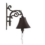 Yapopi Sino De Jantar Ao Ar Livre Campainha De Porta De Metal De Ferro Fundido Grande Rústico Vintage Para Casa De Fazenda E Sinos Decorativos