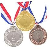 Yardwe 3 Peças Medalha Esportiva Suprimentos Para Competição Medalha Prêmio Metal Medalha Futebol Resistente Ao Desgaste Medalha Futebol Decorativa Medalha Zinco