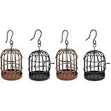 YARNOW 4 Pcs Enfeites De Gaiola Pássaro De Páscoa Pequena Gaiola De Pássaro Decoração De Jardinagem De Fadas Gaiola Decorativa Decoração Mini Gaiola De Passarinho Ferro Escavar O Pássaro