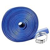 YASHINE Mangueira De PVC 5 Cm X 15 M Mangueira De Retrolavagem De Piscina PVC Azul Reforçado Resistente Para Piscinas De Drenagem De Natação E Filtros Limpos Com 1 Braçadeira