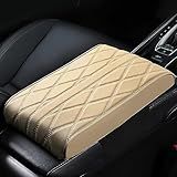 Yavozokl Capa De Apoio De Braço De Couro Para Carro Estilo Universal Almofada De Caixa De Apoio De Braço De Carro à Prova D água Almofada Para Console Central Do Carro Capa De Caixa De Apoio De Braço Automático Almofadas De Descanso De Braço Para SUV Caminhão Veículo Bege 