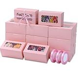 Ybaoo 65 Caixas De Confeitaria Rosa Com Janela 15 X 9 X 7 Cm Caixas De Biscoito Pequenas Para Doces Caixas De Cupcake Caixa De Doces Caixas De Bolo Caixas De Petiscos Caixas De Sobremesa Caixa