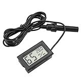 Yctze Mini Termômetro Digital LCD Embutido Higrômetro Monitor De Temperatura De Umidade Com Sonda Externa Ideal Para Incubadora De Répteis Terrário Aquário