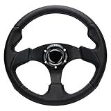 YEHICY Volante De Corrida Clássico Em Couro De Microfibra 12 5 320 Mm Plano Drift Rally Race Gaming Volante Com Costura Preta