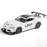 Yejulmrh Modelo De Carro Com Acabamento Em Escala 1:22 Para Toyota Supra Rally Car Alloy Diecast Simulation Car Model Pull Back Som E Luz Ornamento De Veículo Miniatura Fundido (branco)