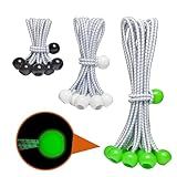 YELIER Cordões Elásticos Esféricos De 30 Peças Um Cordão Elástico Com Uma Bola Vem Em Três Tamanhos 10 Cm 15 Cm 23 Cm Resistente A UV Antioxidante Amarração Segura 30 Preto Branco Verde
