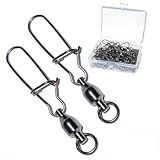 YHC 30 Peças De Rolamento De Esferas De Pesca De Níquel Preto Giratórias Equipamentos De Pesca Aço Inoxidável Resistente Equipamentos De Pesca Snaps De Pesca Tamanho 5 